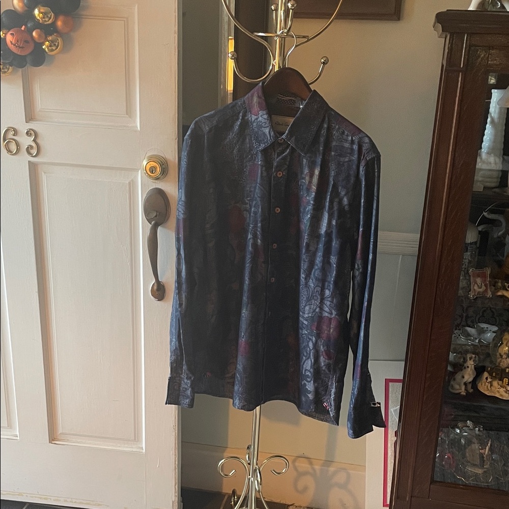 Robert Graham Navy and Burgundy Casual Shirt